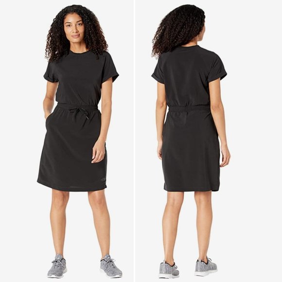 THE NORTH FACE Never Stop Wearing DRESS Size S Short Sleeve Black UPF 50 NEW - Picture 1 of 10